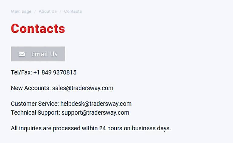 tradersway.com contacts