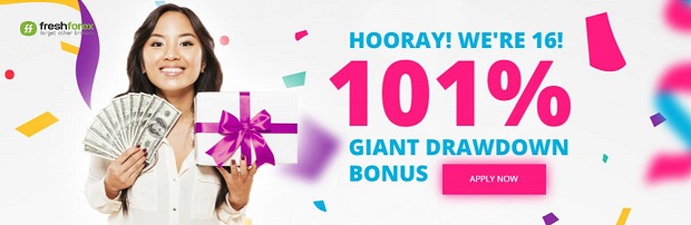 Forex 101% deposit bonus from FreshForex
