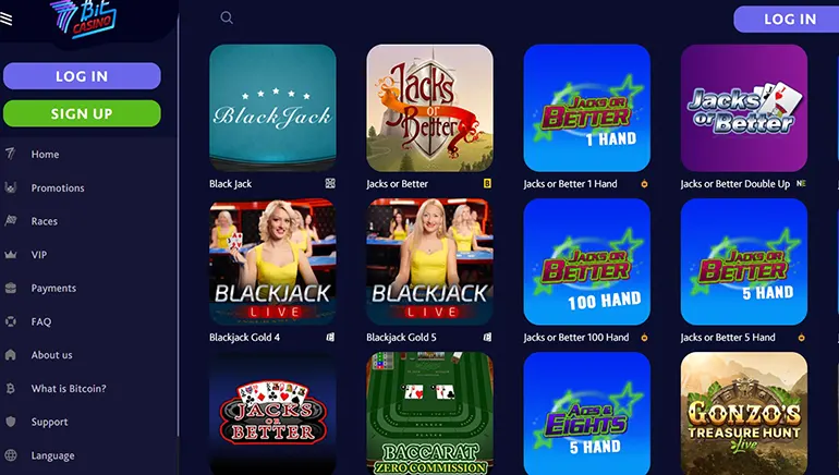 Blackjack di 7BitCasino