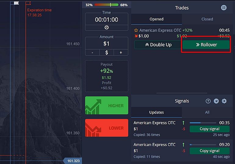 Rollover by Pocket Option 