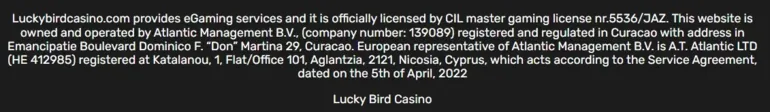 Lucky Bird license