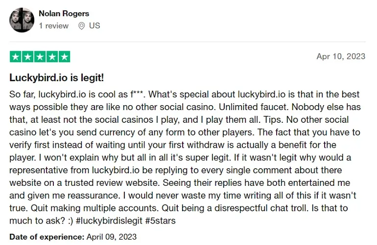 Luckybirdcasino.com reviews