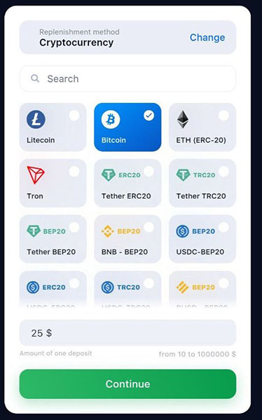 1Win App Android Deposit Cryptocurrency