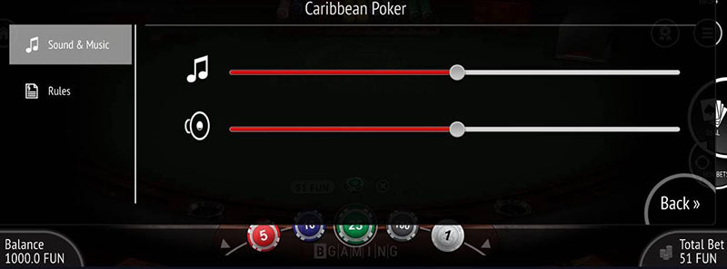 1Win App iOS Caribbean Poker