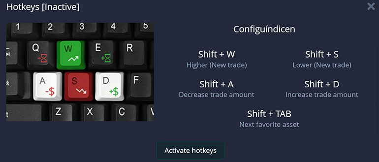 Pocket Option hotkey