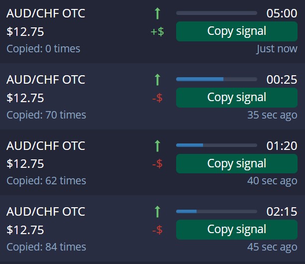 Pocket Option copying signals