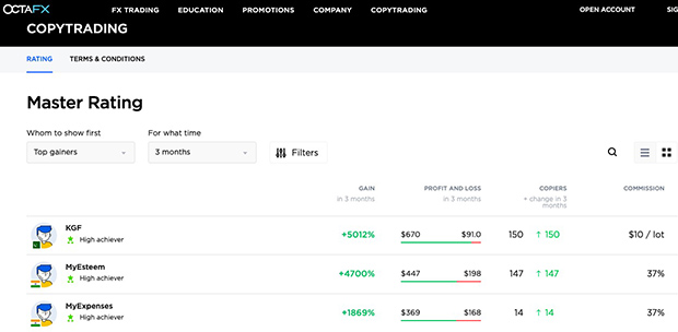 octafx.com mobile application