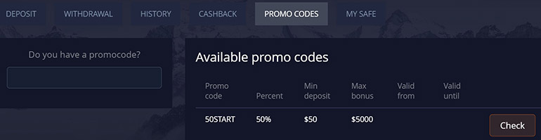 pocketoption.com use promo codes