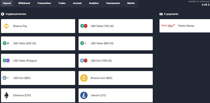 Quotex account replenishment