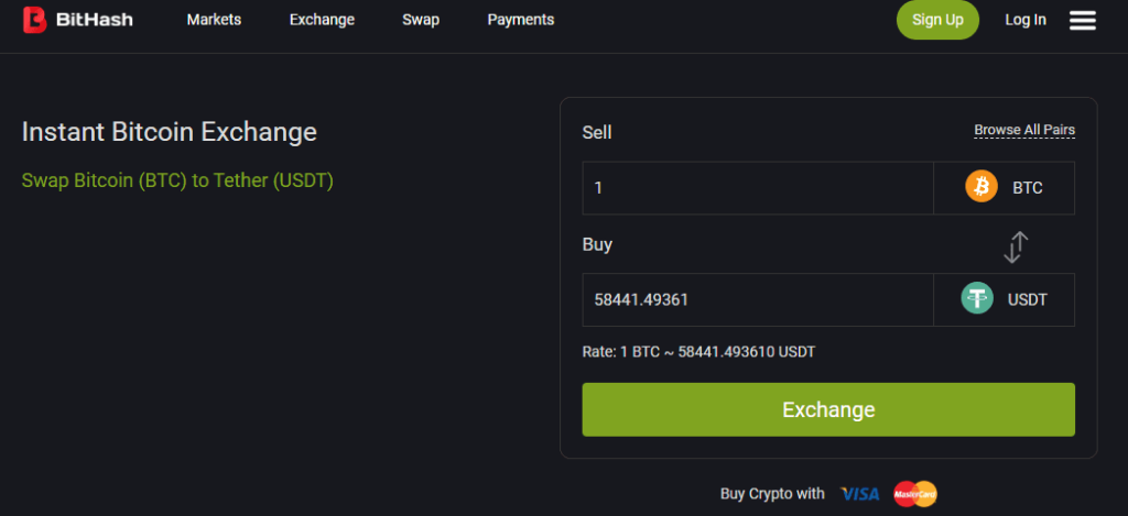 bithash.net instant exchange 