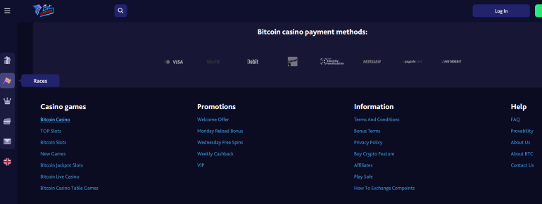 7bitcasino platform interface