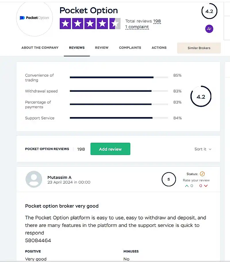 Reviews Pocket Option