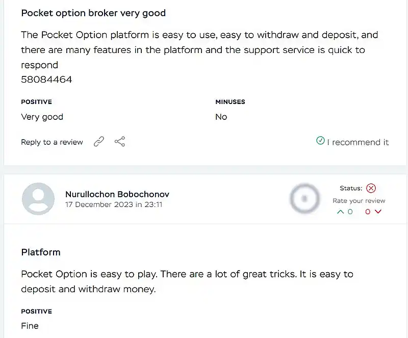 Reviews Pocket Option