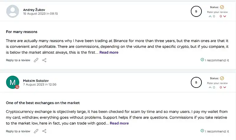 Binance Reviews