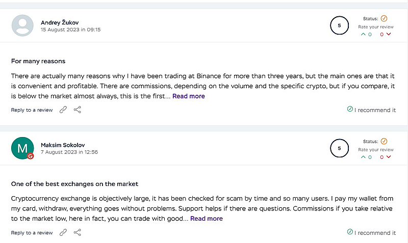 Binance Reviews