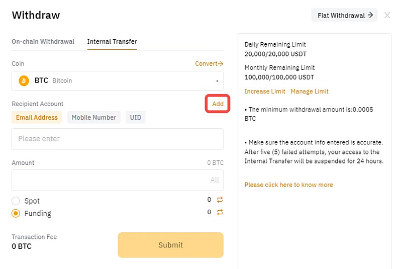 Withdrawal of funds from the Bybit exchange