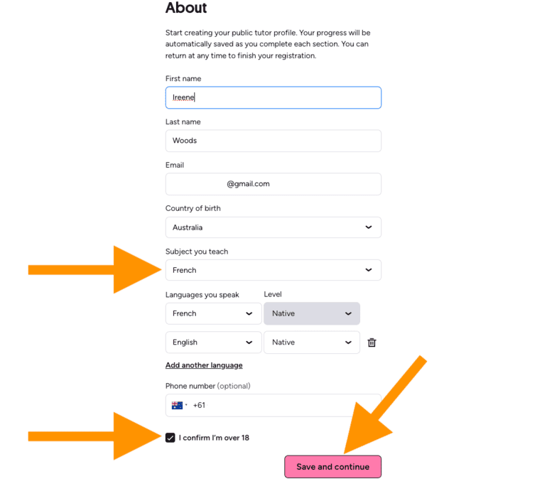 Preply tutor profile setup