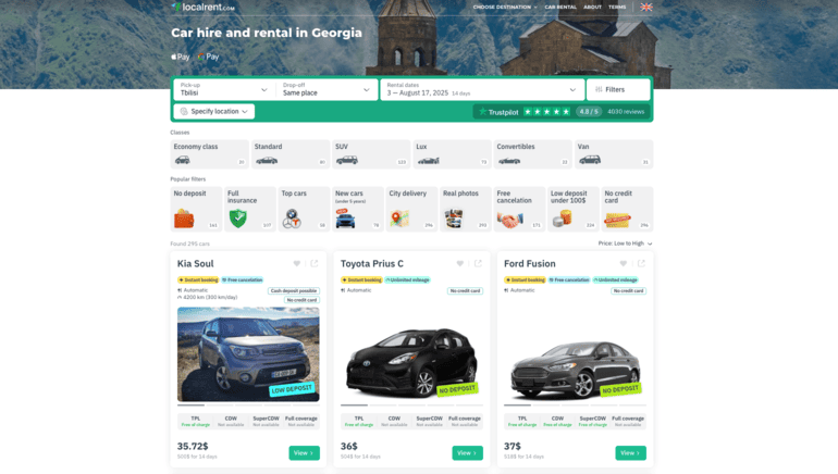 Renting a Car in Georgia Localrent Rent a Car in Georgia