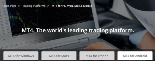 axitrader.com trading in the Metatrader 4 terminal