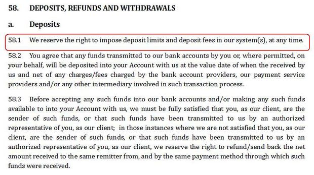 ifcmarkets.com deposit limits