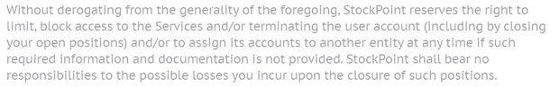 stockpoint.io Terms of Service