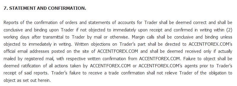 accentforex.com statement and confirmation