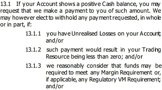 cityindex.co.uk reasons for refusing to withdraw earnings