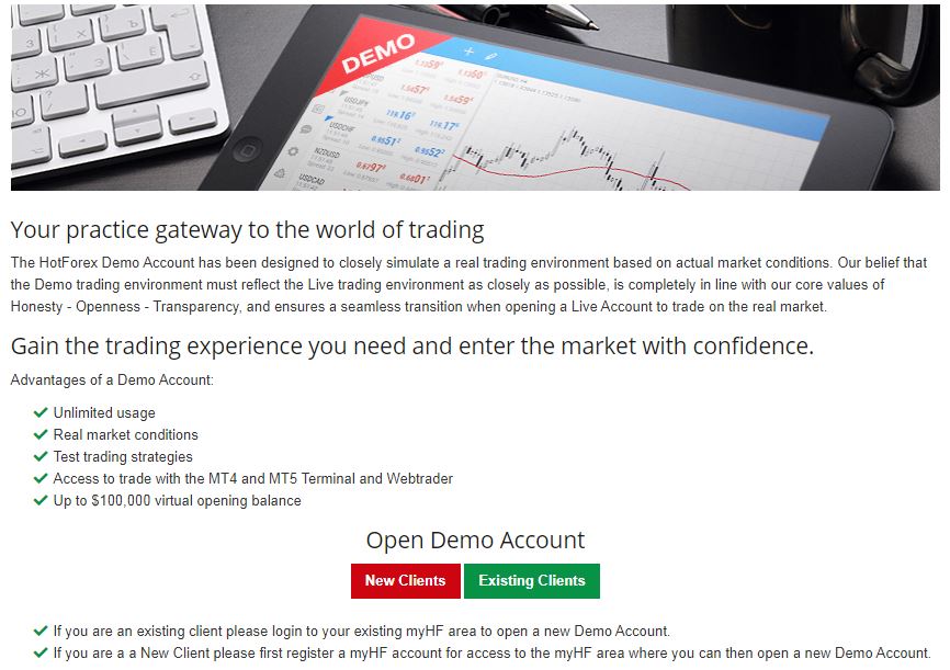 Hot Forex demo account