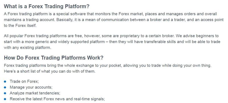 Just Forex platform